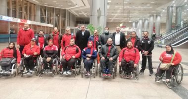 صور.. وصول بعثة رفع الأثقال البارالمبى بعد تحقيق المركز الثانى بكأس العالم بنيجريا