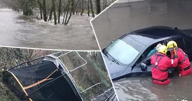 فيديو وصور.. "لا تسافر".. تحذيرات شركات السكك الحديدية فى بريطانيا بسبب عاصفة "سيارا".. مكتب الأرصاد يطلق 22 تحذيرًا بفيضانات طارئة و149 إنذارًا بمراقبة الفيضانات.. ومطار هيثرو  يدمج الرحلات