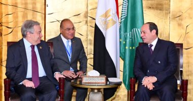 السيسى يلتقى سكرتير الأمم المتحدة..وجوتيريش يشيد بمكانة مصر 