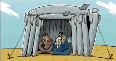 كاريكاتير صحيفة إماراتية.. نازحو الشمال السورى تحت القصف