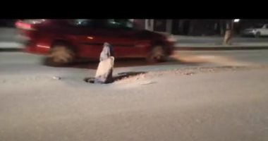 مصائد الموت.. شكوى من تواجد بالوعة مفتوحة فى شارع رستم بحلوان