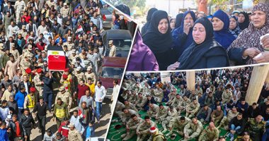الآلاف يشيعون جثمان الشهيد مصطفى عبيدو بمسقط رأسه في منشأة القناطر بالجيزة.. قيادات عسكرية ومندوبو رئيس الجمهورية ووزير الدفاع يتلقون العزاء.. وعلم مصر والزغاريد في وداع البطل إلى مثواه الأخير.. فيديو وصور