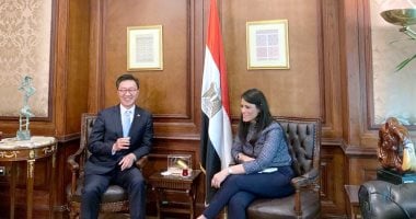 وزيرة التعاون الدولى تبحث مع سفير كوريا الجنوبية تعميق التعاون بين البلدين