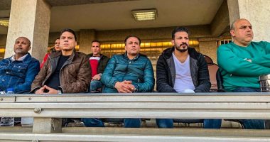 جهاز المنتخب يتابع مباراة الاتحاد وأسوان من مقصورة استاد المقاولون 