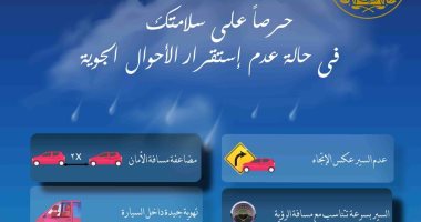 إنفوجراف.. تعرف على تعليمات المرور مع سوء الأحوال الجوية