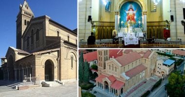 شاهد على العصر.. الكنيسة "الفرنساوى" بالإسماعيلية تحفة معمارية بها مغارة تمثل مكان مولد المسيح.. ومن أشهر الكنائس على مستوى العالم.. صلى بها شيوخ الأزهر والأوقاف الظهر أثناء تقديم التهنئة بأعياد الميلاد.. صور
