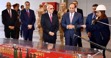 صور..الرئيس السيسى يفتتح مصنع 300 الحربى بشركة أبو زعبل