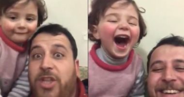 لحماية طفلته من الرعب.. سورى يحول صوت القذائف للعبة..فيديو