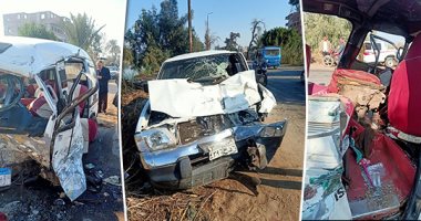 "دماء على خط 12 بنها - القناطر الخيرية".. الأهالى يلقبونه بطريق الموت.. والسرعة تتسبب فى وفاة سائق باص حضانة اصطدم بسيارة ربع نقل.. وإصابة 11 طفلا.. وإحالة طفلتين للعناية المركزة.. وجراحة عاجلة لطفلة