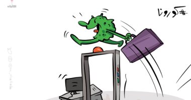 كاريكاتير صحيفة كويتية.. انتشار فيروس كورونا عبر السفر