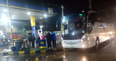 سوبر كورة.. شاهد أتوبيس الزمالك لحظات العطل قبل مواجهة الأهلي