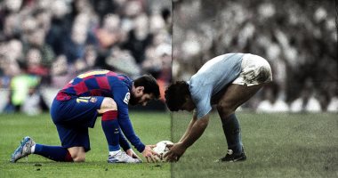 ميسي VS مارادونا.. قائد برشلونة يظهر فى مسرح تألق الأسطورة لأول مرة