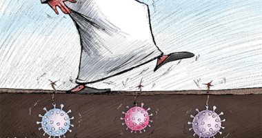 كاريكاتير صحيفة كويتية.. انتشار فيروس كورونا فى الكويت