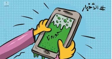 كاريكاتير صحيفة كويتية.. فيروس كورونا يسيطر على عنواين الأخبار