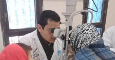 صور.. فحص 1200 مواطن خلال القافلة الـ18 لمبادرة "نور حياة" بالمنوفية