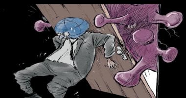كاريكاتير صحيفة سعودية.. شبح "كورونا" يجتاح العالم