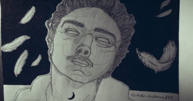 "عبد الرحمن" يبدع فى رسم اللوحات الفنية ويشارك "صحافة المواطن" إبداعاته