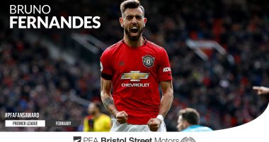 رابطة اللاعبين تختار برونو فيرنانديز لاعب الشهر فى الدوري الإنجليزى