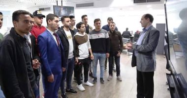 صور.. طلاب إعلام الأزهر فى زيارة لـ"اليوم السابع"
