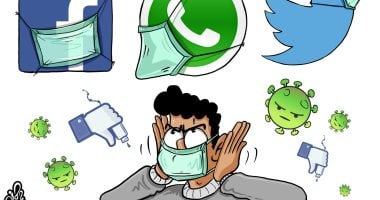 كاريكاتير صحيفة اردنية..الشائعات تتزايد وقت الأزمات بـ"السوشيال ميديا"