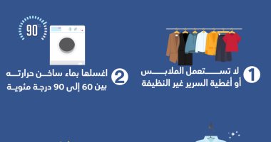 انفوجراف.. 4 خطوات بسيطة لحماية أغطية السرير والملابس من فيروس كورونا