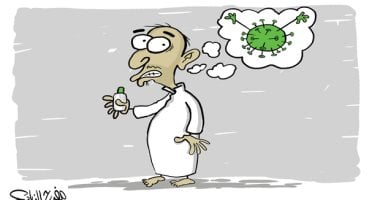كاريكاتير صحيفة سعودية.. فيروس كورونا يخلق حالة من الوسواس