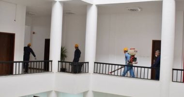 صور.. حملات تطهير وتعقيم مكثفة بمقرات جامعة العريش فى شمال سيناء