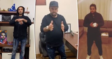 على ربيع ومحمد عبد الرحمن ومصطفى خاطر يخوضون تحدى المنديل.. فيديو
