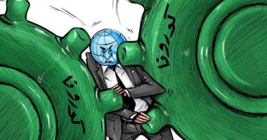 كاريكاتير صحيفة كويتية يسلط الضوء على خطر كورونا