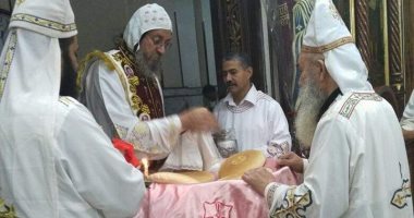 أسقف إسنا وأرمنت يحتفل بعيد الصليب ويصلى لرفع البلاء عن مصر.. صور