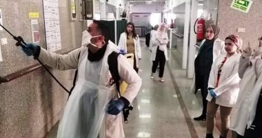 صور.. تشكيل غرفة عمليات لتطهير مركز القلب بالمحلة ضد كورونا