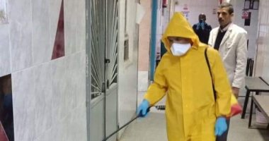 صور.. تعقيم العيادات الخارجية بمستشفى بنها الجامعى ضد الكورونا 