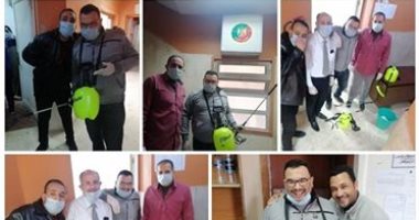 تحت شعار ابدأ بنفسك.. موظفون بدمياط يعقمون مكاتبهم