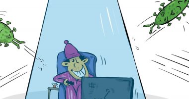 كاريكاتير صحيفة كويتية .. "خليك بالبيت" شعار مواجهة فيروس كورونا