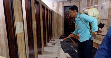 صور.. حملة تطهير وتعقيم المصالح الحكومية والمساجد وأماكن التجمعات بالموفية