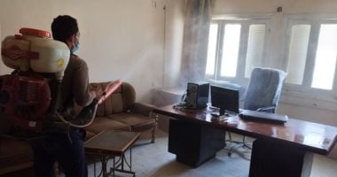 صور.. استمرار أعمال تطهير المبانى الحكومية ودور العبادة والمدارس وأماكن التجمعات