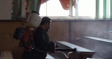 تطهير وتعقيم مدرجات الكلية النوعية بالمنوفية 