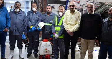 "مياه المنيا ": تعقيم مراكز خدمة العملاء ومستشفى التأمين الصحى .. صور