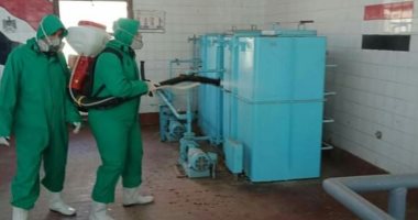 شركة مياه الشرب بشبين القناطر تعقم مبانيها ومحطات التنقية والمعالج