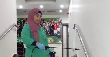 شاهد تعقيم مقر اتحاد الكرة للوقاية من فيروس كورونا