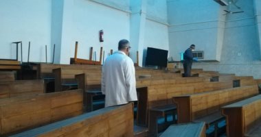 عمليات تعقيم وإجراءات وقائية شاملة بالكليات العملية فى جامعة حلوان.. صور