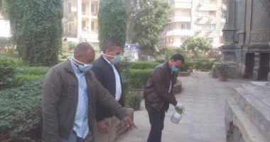 شاهد أعمال تعقيم وتطهر قصر السكاكينى لمواجهة فيروس كورونا (صور)