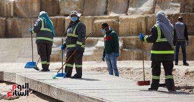 السياحة والآثار : تعقيم شامل لمنطقة آثار الهرم للوقاية من فيروس كورونا