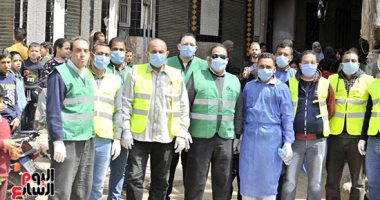 محافظ الجيزة وأبو العينين ينفذان مسحا شاملا لتطهير وتعقيم الشوارع والميادين