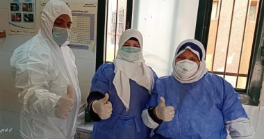 بعلامات النصر ملائكة الرحمة يستقبلن المترددين على الوحدات الصحية ببنى سويف