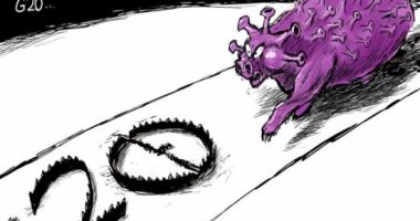 كاريكاتير صحيفة سعودية.. فيروس كورونا دمر 2020
