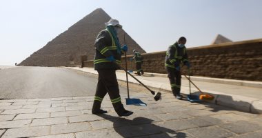 منطقة آثار الهرم تواجه كورونا بـ التعقيم والتطهير