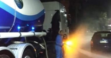 لليوم الثالث مياه الشرب بالشرقية تطهر الشوارع لمجابهة فيروس كورونا