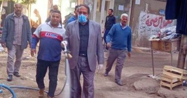 صور .. فض سوق مدينة الباجور وتعقيمه لمواجهة فيروس كورونا فى المنوفية