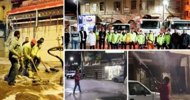 الجنود المجهولة تقود ملحمة تعقيم الشوارع.. رجال النظافة ينطلقون فى رفع كميات القمامة لحماية المواطنين بعد الحظر من التلوث.. وموظفو مجالس المدن يقودون مهمة التطهير لمكافحة انتشار فيروس كورونا
